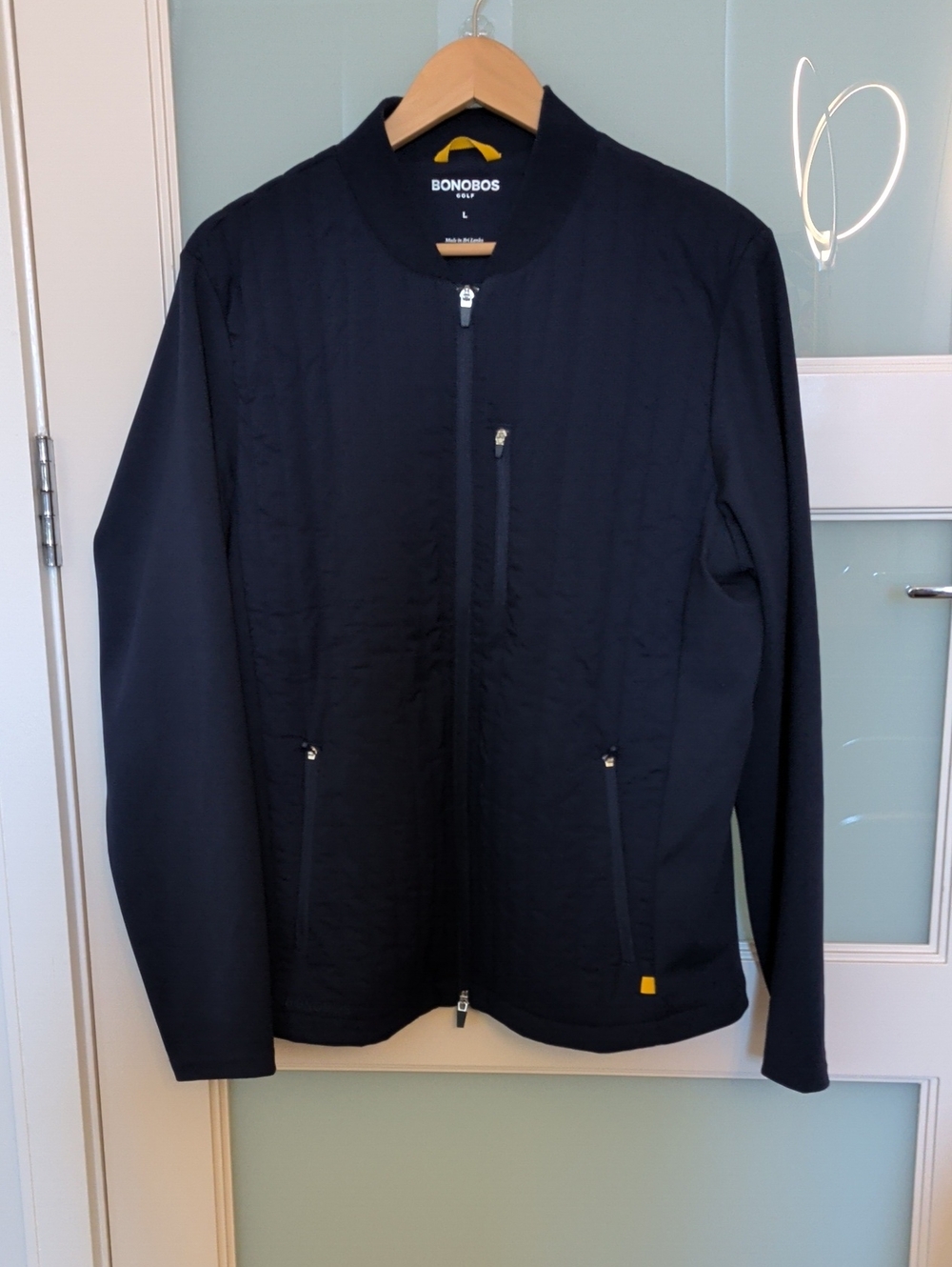Bonobos Dark Navy Quilted Bomber Jacket